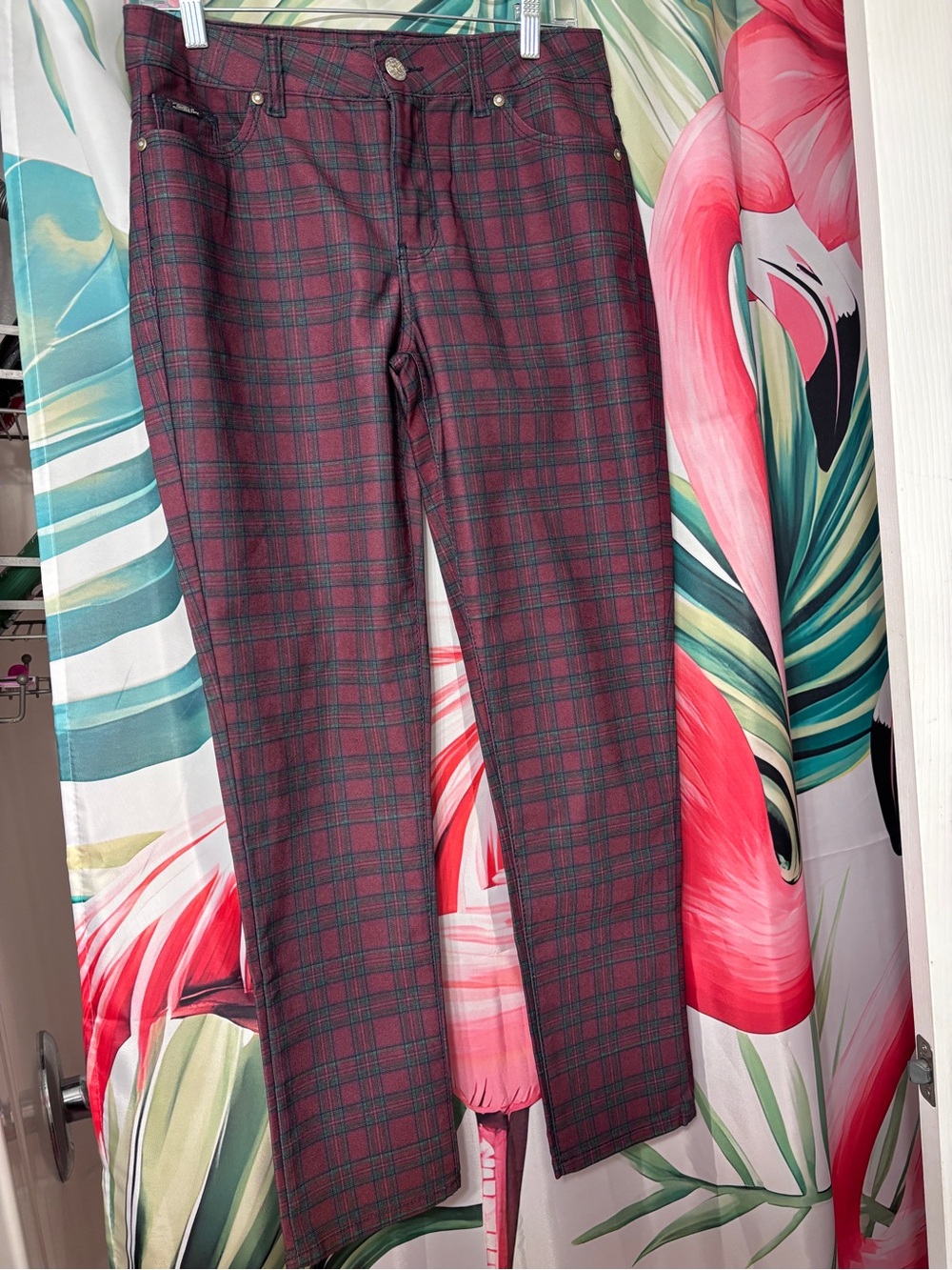 Beija Flor Plaid Audrey Ankle Jeans. Size 6 NWOT.